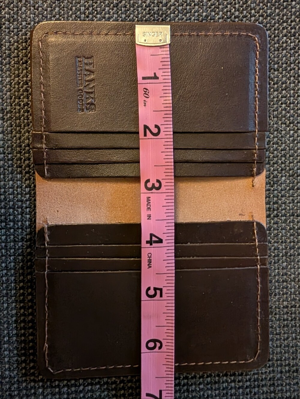 Hanks Men’s Leather Card Wallet - Brown - Picture 4 of 6